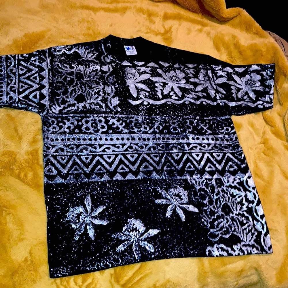 NWOT VTG Single Stitch Shiny Floral 90s EZL shirt Marcy’n Me Size XL Deadstock